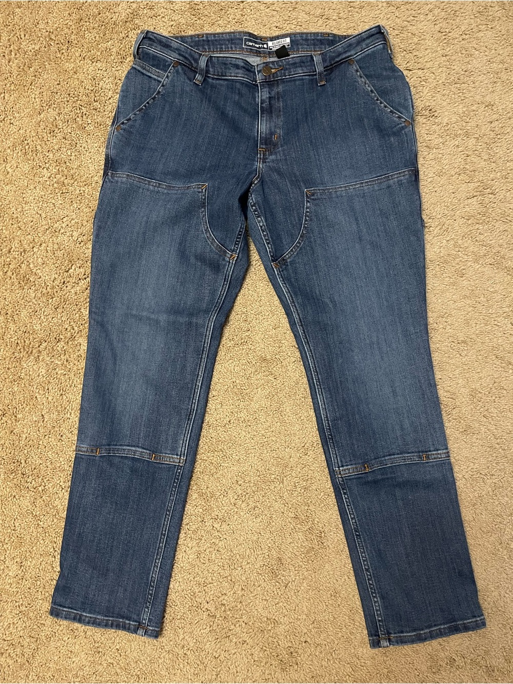 Carhartt womens Straight-Leg Blue Work Jeans